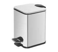 Cestino bagno cromato 3lt apertura a pedale e secchio removibile