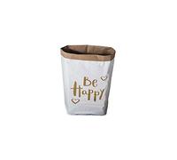 Cestino Be Happy, Bianco, Oro, L50xP15xA60 cm