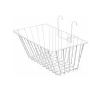 Cestino Bici Anteriore Medio in Ferro Bianco 33x23x15 cm