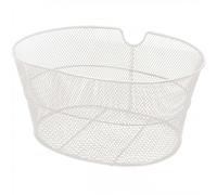 Cestino Bici Anteriore Ovale Bianco in Ferro 38x28x18 cm