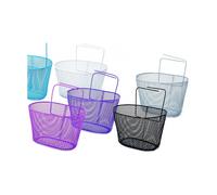 Cestino Bici Bambino Anteriore Retinato Bianco Ferro Plastificato 24x17x14.5 cm