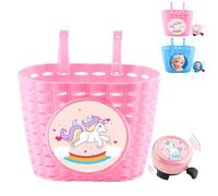 Cestino Bici Bambino, Cestino Manubrio Bambini, Dinosauro Cestino Bici, Unicorno Cestino Bici, Cestino Bicicletta Anteriore, per Bicicletta, Bilanciamento, Triciclo E Scooter (Rosa-b)