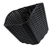 Cestino Bici con Coperchio Nero Vimini, Retro per Bicicletta Elettrica | Grande Capienza, Superficie Liscia, Plastica Effetto Intrecciato, per Gite Rilassanti e Uso Quotidiano