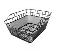 Cestino Bici Posteriore in Ferro Nero 39x31x17 cm con Kit Fissaggio - Doppia Maglia