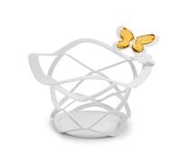 cestino butterfly decorato Bianco in Ferro e polimetilmetacrilato 13x5cmdilatezza