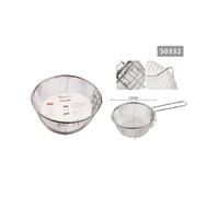 CESTINO CESTELLO COLINO SETACCIO ROTONDO SCOLA FRITTURA IN ACCIAIO 23 CM 50332