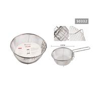 CESTINO CESTELLO COLINO SETACCIO ROTONDO SCOLA FRITTURA IN ACCIAIO 23 CM 50332