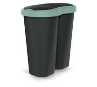 Cestino Compacta R Duo 40L verde/nero, Prosperplast/Keden, 2 coperchi