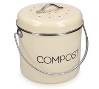 Navaris Compostiera Riciclaggio Rifiuti Organici 5L - Secchio Contenitore Umido e Scarti Alimentari - Coperchio con Manico Filtro Carbone Blocca-Odori
