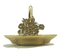 Cestino con fiori in ottone lucido centrotavola da cucina fruttiera frutta