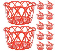 Cestino Confezionamento Uova in Plastica Rosso 20 Set | Ventilazione Efficiente, Uso per Mercati Contadini e Imballaggio su Larga Scala, per Prodotti Vegetali