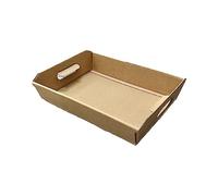 Cestino contenitore 35x26x7 cm Cesto VASSOIO per BOMBONIERE | ideale per confezionare cesti natalizi oggettistica o esposizione (Avana)