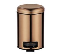 (TG. 25 x 22.5 x 17 cm) WENKO Portarifiuti a pedale Leman metallico rame acciaio