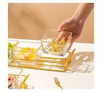 Cestino da banco per frutta e verdura, vassoio per snack, caramelle, noci, semi, piatto in vetro, frutta secca, piatti da casa con piatti da portata in metallo, centrotavola da tavola (colore: ottone