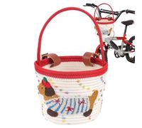 Cestino da bicicletta per bambini, in corda di cotone, design bassotto, borsa da manubrio | cestino per bici da ragazza, per spiaggia, ciclismo, montagna, generi alimentari