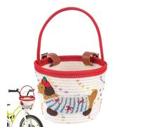 Cestino da bicicletta per bambini, in corda di cotone, design bassotto, cestino per bicicletta per ragazze, per ragazzi e ragazze, per la spesa, spiaggia, ciclismo, montagna