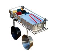 Cestino da campeggio, cestino da picnic, cestino portaoggetti pieghevole, cestino pieghevole da campeggio, scaffale laterale da tavolo, cestino laterale da tavolo per esterni, scaffale in acciaio inox