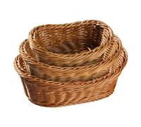 Cestino da cucina rattan - cestino impilabile, vassoio di stoccaggio | Organizzatore rustico per verdure snack pane frutta, contenitore in stile fattoria decorativo per la serva da bancone da banco pe