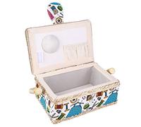 Cestino da Cucito in Tessuto Verde con Manico Comodo e Design a Doppio Strato, Vassoio PP Staccabile per Organizzazione di Accessori da Ricamo, Scatola di Stoccaggio per Casa, Lavoro a Maglia, Hobby