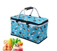 Cestino da grande - Contenitore refrigerante portatile da 30 litri | termica pieghevole con manico, da in tessuto Oxford, attrezzatura da campeggio per la conservazione di fr