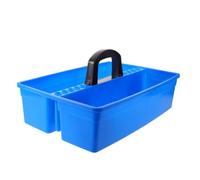 Cestino da Laboratorio con Manico e 9 Fori per Provette Blu | Plastica Leggera e Resistente Agli Urti, Scomparti Divisi e Struttura Impilabile, per Tavoli e Sale Preparazione