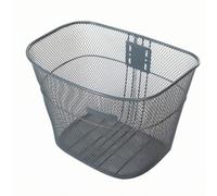 Cestino da Manubrio Resistente , Grigio Scuro , Con Scheda Di Installazione | Anti-Ruggine, Robusto, Cesto a Maglia Fine per Bici, Spesa, Città