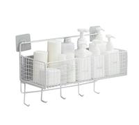Cestino da parete in filo metallico, con gancio, per armadi, dispensa, armadi, colore: bianco
