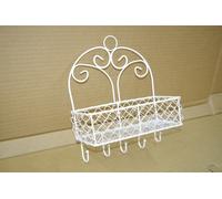 Cestino da Parete per Fiori Decorativo Mensola Metallo 25 CM Alto X 23 Con 5