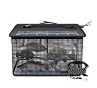 Cestino da pesca galleggiante, gabbia pieghevole riflettente per pesca dal , trappola per pesci portatile resistente con anello galleggiante, rete resistente, fiume, mare, pesca su roccia