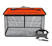 Cestino da pesca galleggiante pieghevole con copertura in rete anti sospensione e anti foratura per cuciture adatto per pesca in mare e ruscello (40 cm arancione)