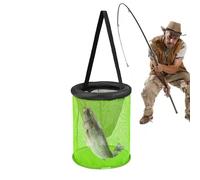 Cestino da pesca, pieghevole, rete per esche vive, portatile, galleggiante, per gamberi, pesci gatto, esche da pesca con la mosca