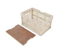 Cestino da Picnic Cestino Portaoggetti da Campeggio Rettangolare in Plastica con Manici, Contenitore Portatile per Alimenti da Picnic per Esterno(Bianco 11,8x6,3x7,9 pollici)