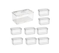 Cestino da Picnic con Coperchio e Manico, Vassoio Trasparente Diviso per Biscotti, Frutta, per Viaggi, Picnic, Spiaggia