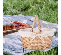 Cestino da picnic con manico di cestino di vimini per rattan per fattoria da