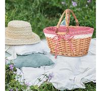 Cestino da picnic con manico di cestino di vimini per rattan per fattoria da
