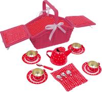Cestino da picnic con set da tè Small Foot Dots and Hearts