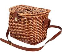 Cestino da picnic in, cestino funghi, cesto di fiori con tracolla, contenitore di grande capacità intrecciato a mano, per libri, giocattoli, alimenti, pane, fiori, bambole, funghi