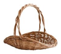 Cestino da picnic in vimini con fondo spesso Cestino in vimini intrecciato con bordo ondulato con manico Cestini da picnic decorativi di facile manutenzione per avventure all'aria aperta Conservazione