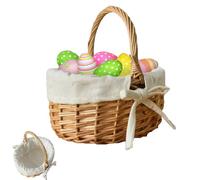 Cestino da picnic in vimini con manico, cestini in vimini intrecciato per feste all'aperto e picnic, piccoli cestini in vimini con manico, per regali e decorazioni per la casa, cestino stile
