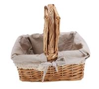 Cestino da picnic in vimini dal design elegante con doppio coperchio e comoda maniglia, ideale per picnic, campeggio e Giorno del Ringraziamento. (Margherita)