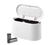 Cestino da Tavolo, Cestino Scrivania con Coperchio, 2L Mini Spazzatura con 2 Rotoli di Sacchi della Spazzaturaper, per Ufficio Cucina Bagno Cameretta Auto, Archiviazione Desktop, 22*11*13cm