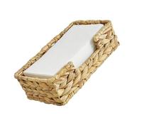 Cestino decorativo in rattan per tovaglioli, in fibra naturale, vassoio portaoggetti per tavolo, bagno, cucina, soggiorno, design intuitivo, dispenser di tovaglioli dal design aperto