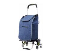 cestino degli acquisti, Carrello della spesa pieghevole con 6 ruote for salire le scale(Blue)