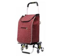 cestino degli acquisti, Carrello della spesa pieghevole con 6 ruote for salire le scale(Red)