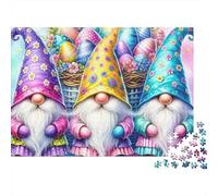Cestino degli gnomi di Pasqua Puzzle da 1000 pezzi Trio di gnomi di Pasqua per adulti Gioco educativo Decorazione per la casa Sfida ad alta difficoltà Regalo di compleanno 38x26cm