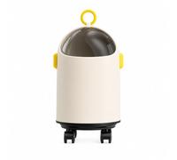 Cestino Dei Rifiuti A Forma Di Capsula Spaziale, Bidone Con Coperchio | Ampia apertura, secchio interno rimovibile e ruote girevoli a 360° per un facile utilizzo spostandosi(Yellow)