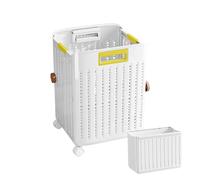 Cestino Del Bucato Con Ruote - Cesto Con Ruote | Rolling Laundry Hamper | Cesto In Plastica Di Grande Capacità Con Rotelle Rotanti Lisce | Facile Da Trasportare Vestiti | Design Ventilato Per Prevenir