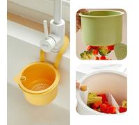 Cestino del filtro del lavandino, cesto filtro appeso al rubinetto, autopulente a push dump automatico per la lavandino cucina per alimenti collezionista di scarico, cesto di scarico del lavandino