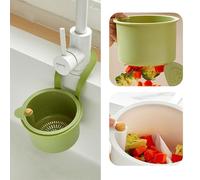 Cestino del filtro del lavandino, cesto filtro appeso al rubinetto, autopulente a push dump automatico per la lavandino cucina per alimenti collezionista di scarico, cesto di scarico del lavandino