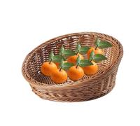 Cestino Del Pane | Cestino Intrecciato Contenitore Pane | Porta Frutta in Finto con Vassoio Inclinato per Cucina Tavolo Colazione Ristorante Panificio | Contenitore Frutta Verdura Per Patate Banane Sn